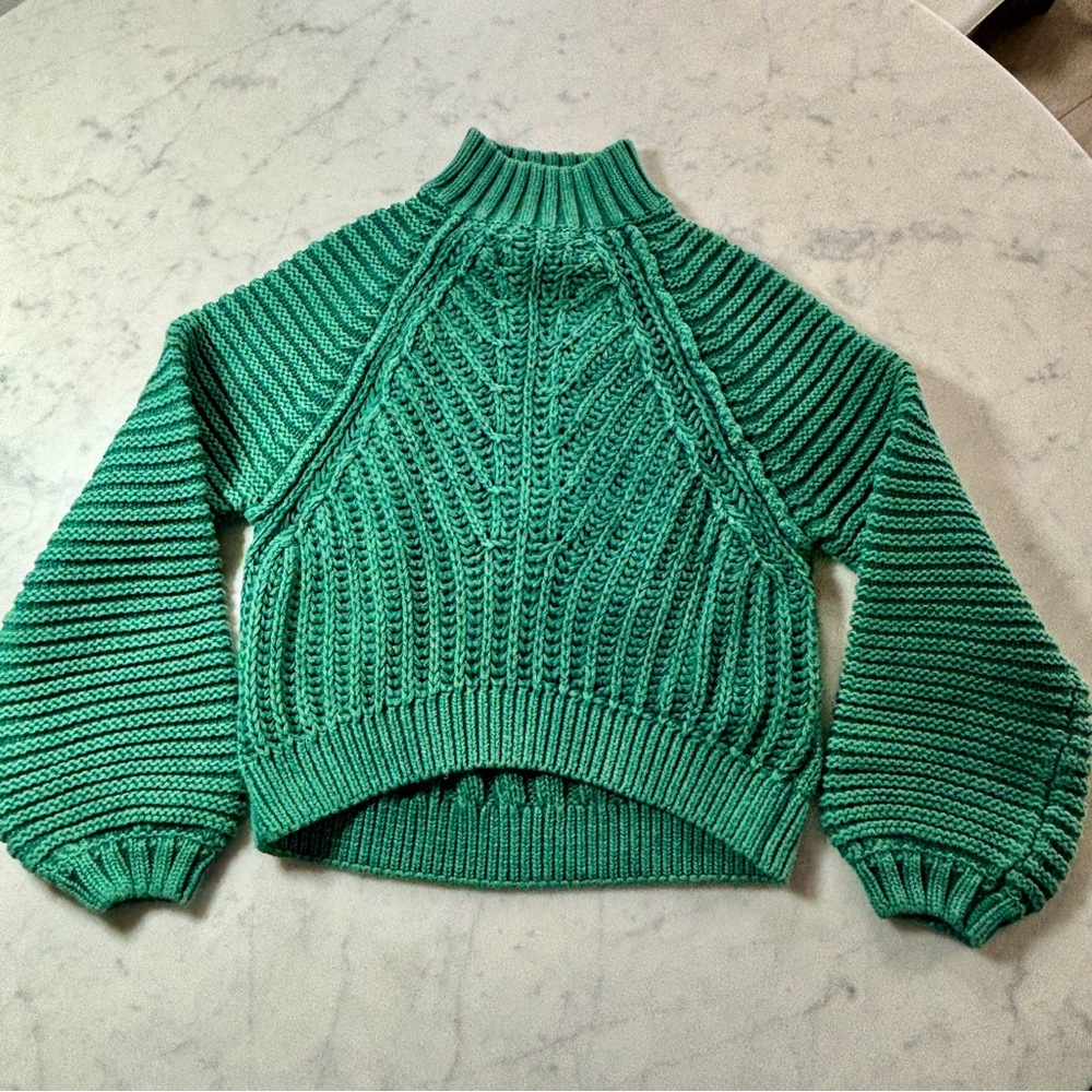 Free People Emerald Green Turtleneck Sweater